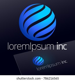 Vector logo design. Blue Logo for Business, Technology and Corporation.