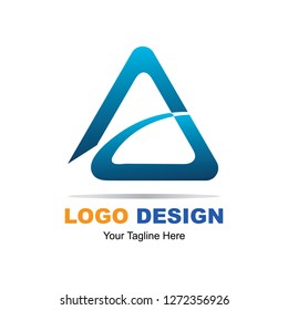 Vector logo design blue color in eps.10