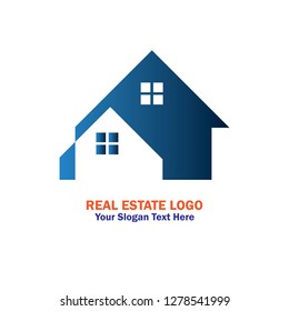 Vector logo design blue color. For symbol business real estate and building development. Creative, simple and easy to use.