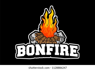 vector logo design of bonfire