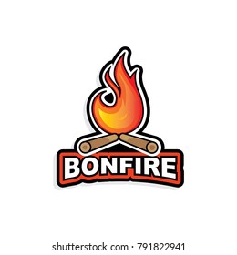 vector logo design of bonfire