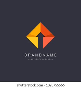 Vector logo design for business. Arrow sign