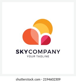 Diseño de logotipo vectorial para empresas. plantilla de logotipo de pin en la nube