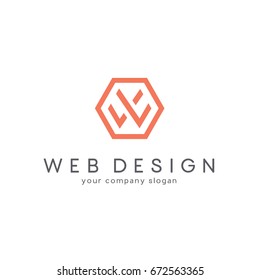 Vector logo design for business. Letter W