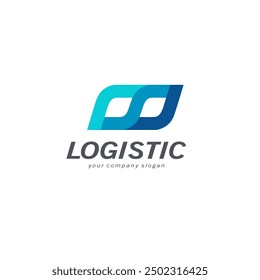 Vector logo design for business. Logistic abstract sign.
