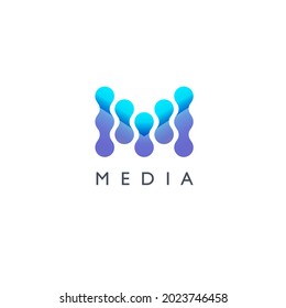 Vector logo design for business. M letter. Media sign