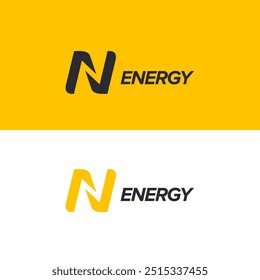 Vector logo design for business. N letter sign. Energy icon.