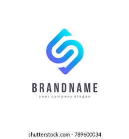 Vector logo design for business. S letter sign