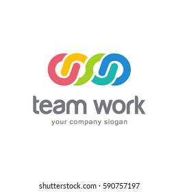 Vector logo design for business. Team Work. Association, Alliance, Union 