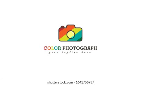 vector logo design camera with colorful concepts like rainbow, attractive appearance