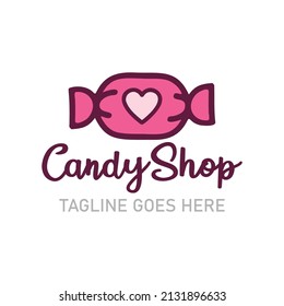 Vector logo design for candy, candy shop.