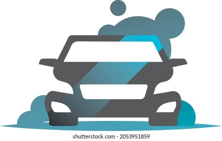 Vector logo design with car image. The logo is designed for car washes 