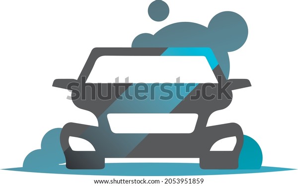 Vector logo design with car image. The logo is designed\
for car washes 