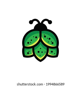 Vector Logo Design Cartoon Character Combination Bug and Brewery