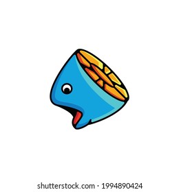 Diseño del logotipo del vector Caricatura Combinación de peces y naranjas