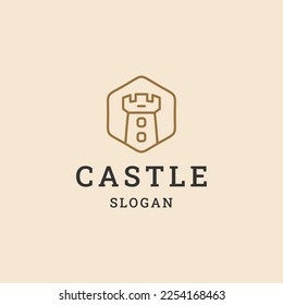 Vector logo design, Castle logo, icon, and illustration