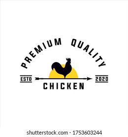 Vector logo design, Chicken and sunshine, simple and elegant white background