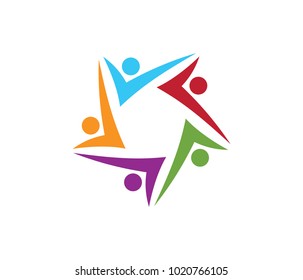 vector logo design for children schooling, community organization, sport competition, partnership solidarity family, leadership cooperation, child adoption orphanage, training camp.