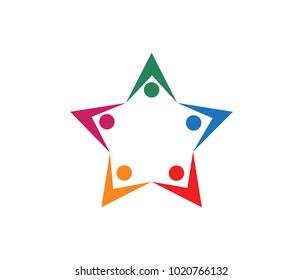 vector logo design for children schooling, community organization, sport competition, partnership solidarity family, leadership cooperation, child adoption orphanage, training camp.
