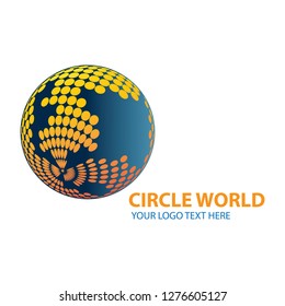 Vector logo design the circle world for global business. Editable file in eps.10. Simple and easy to use