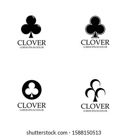 vector logo design of clover card. creative clover  logo set