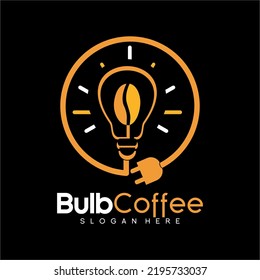 Vector logo design coffee beans with a light bulb concept. This logo can be used for cafe, restaurant, coffee shop businesses