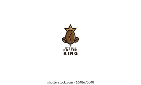 vector logo design coffee in combination with the crown of the king.  simple concept.