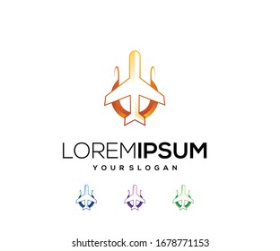 
Vector logo design colorfull airplane