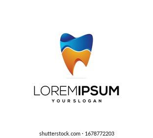 Diseño del logotipo del vector dental coloreado