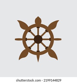 vector logo design from a combination of boat steering wheel and turtle can be used for company logos or for other products.