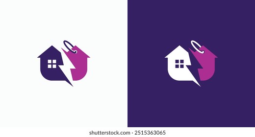 Combinación de diseño de logotipo de Vector de forma de casa y etiqueta de Precio con estilo moderno, simple, limpio y abstracto. Icono para negocios, propiedades, bienes raíces y marca personal.