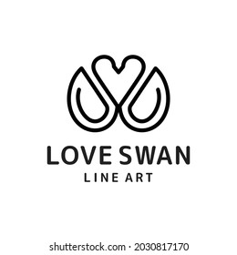 Diseño de logotipo vectorial Combinación de amor y cisne