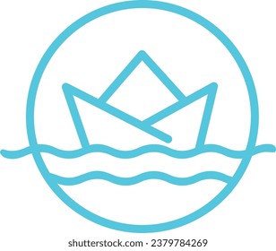 vector logo design for a company in the form of a ship, yacht, boat, sea vessel, paper boat