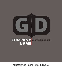 vector logo design for company with letter G and D elements.
