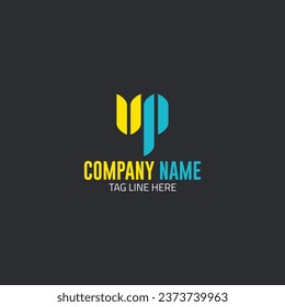 Vector logo design concept for business. Letter UP logo design with slogan comes here.