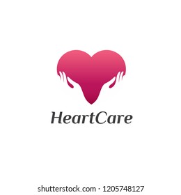 Vector logo design concept for charity. Heart care.