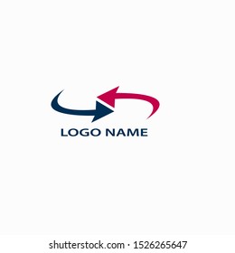 vector logo design with the concept of two arrows