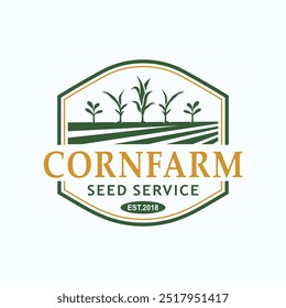 vector logo design corn farming. logo design