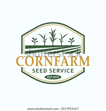 vector logo design corn farming. logo design