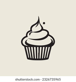 Vector logo design. Cupcakes bakery icon