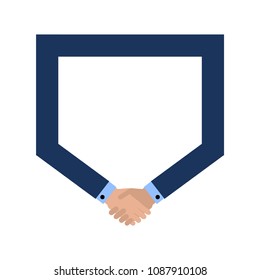 Vector logo design of deal handshake sign meaning of friendship, partnership cooperation, business teamwork and trust. Vector illustration