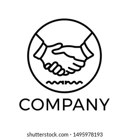 vector logo design of deal handshake sign meaning of friendship, partnership cooperation, business teamwork and trust for your company.