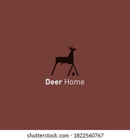 vector logo design the deer home