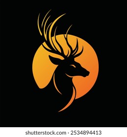 vector logo design deer silhouette