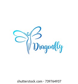 Vector logo design. Dragonfly sign