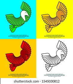 vector logo design eagle bird wing style 