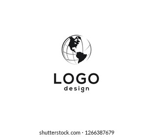 Vector logo design, earth icon