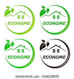 Vector logo design eco house. Isolated on a white background.