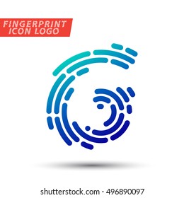 Vector logo design element, abstract information and identification fingerprint letter G color icon 