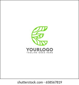 Vector logo design element, abstract information and identification fingerprint. letter E